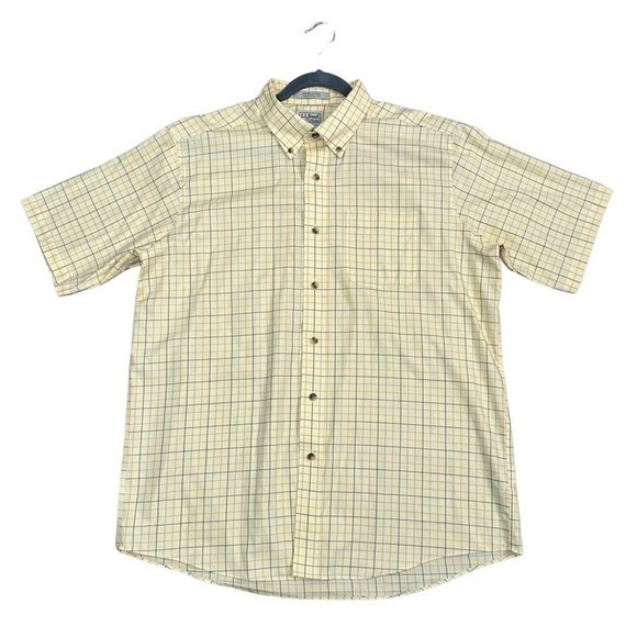 L.L‎ Bean Men's Large Wrinkle-Free Plaid Short Sleeve Shirt Size Large - Picture 1 of 5